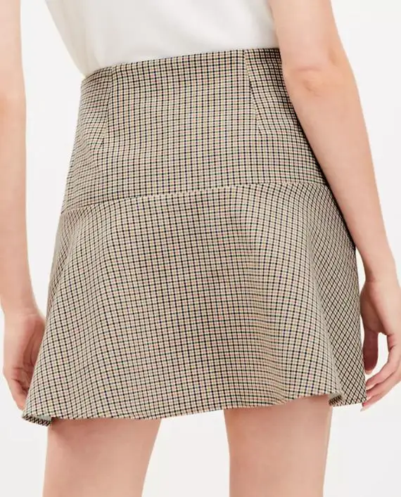 

High Waist Splicing A-Line Grid Skirt Autumn 2025 Fashionable Versatile Half-Length Skirt for Women