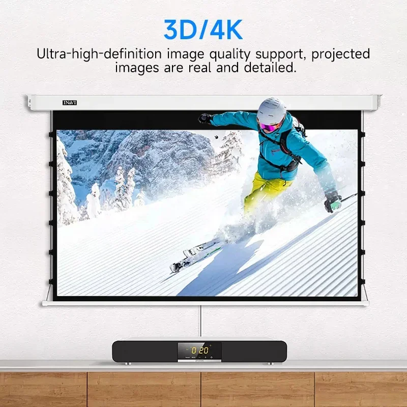 Factory 150inch Projector Curtain DLP Projector Accessories 4K Table-tension Motorized Screen For Hisense Projector