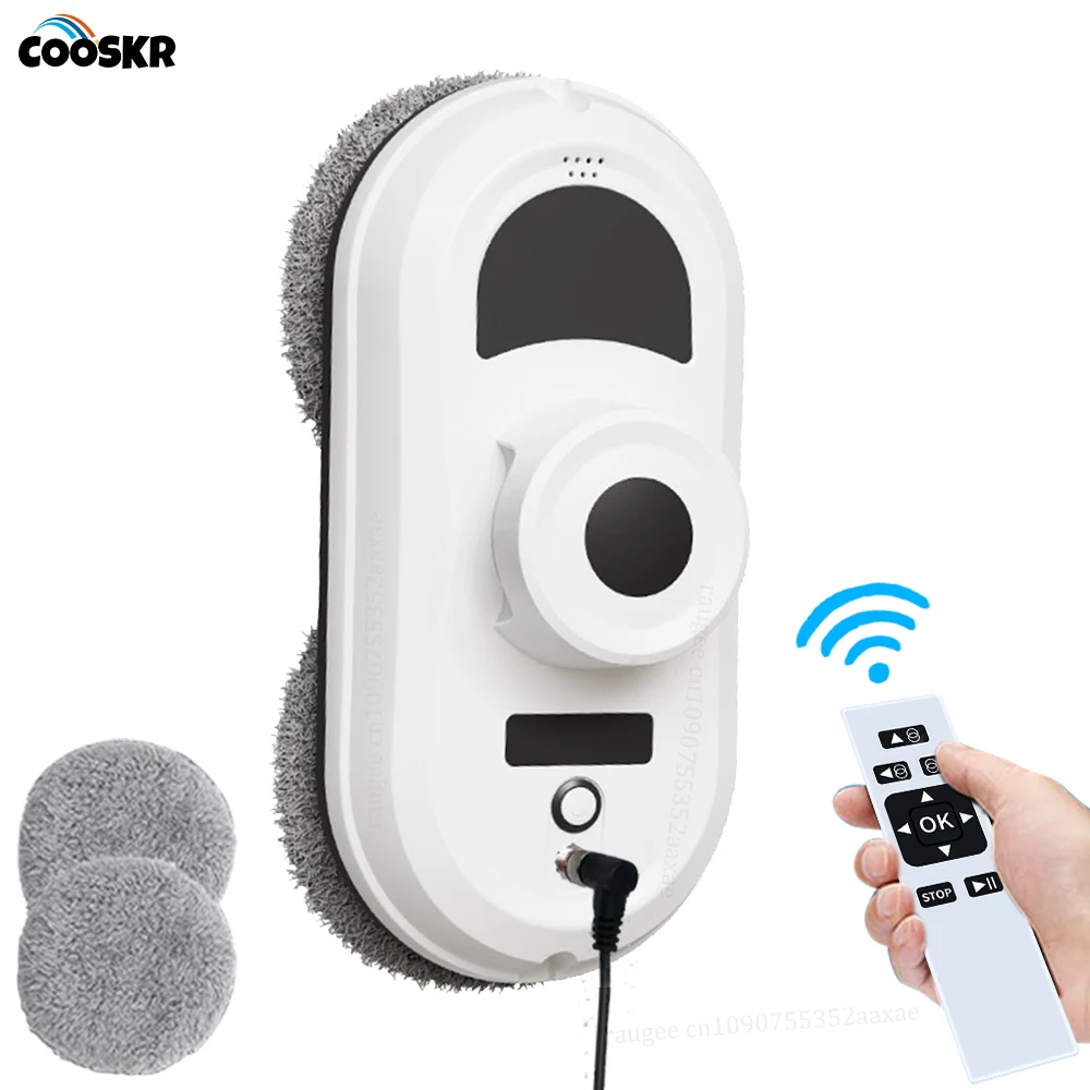 Robotic Window Cleaner Smart Window Robot Cleaner Clean Glass 2800Pa Electric Window Washer Robot with Remote Control for Home