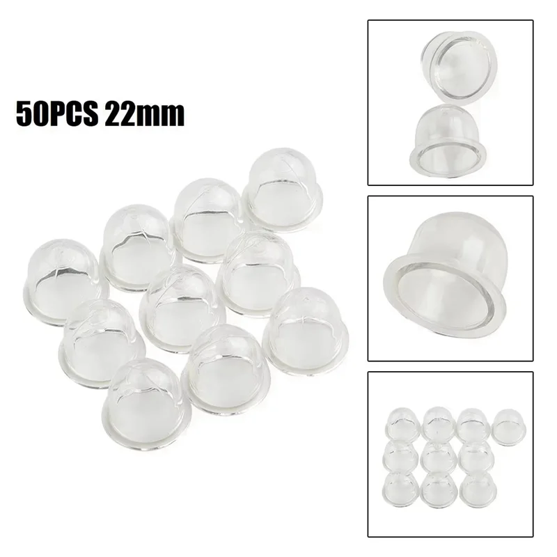 

50 Pcs 22Mm Transparent Fuel Carburetor Primer Bulb Oil Bubble For Chainsaw Brush Cutter Trimmer Brushcutter Replace-AA26