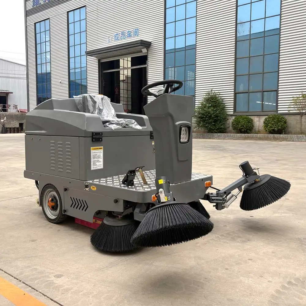 New Automatic Street Road Cleaning Machine Floor Scrubber Industrial Electric Ride-on Sweeper for Factory Without Shipping