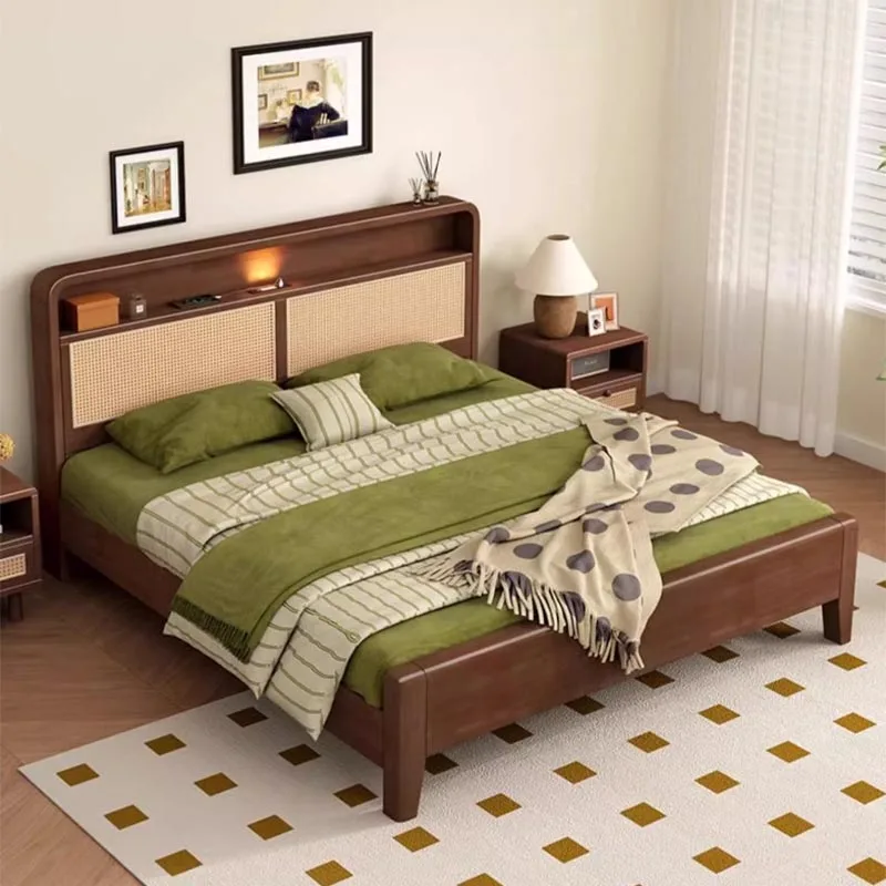 

Wood Headboard Storage Bed Platform European Lit Pliable Bedroom Frames Beds Bases King Size Cama Box Casal Home Furniture