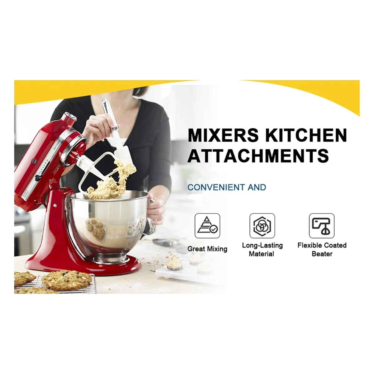 

A78E-K45B Плоская насадка с покрытием для миксера KitchenAid, аксессуар для кухонного миксера, насадки для миксера Kitchenaid Kitchenaid