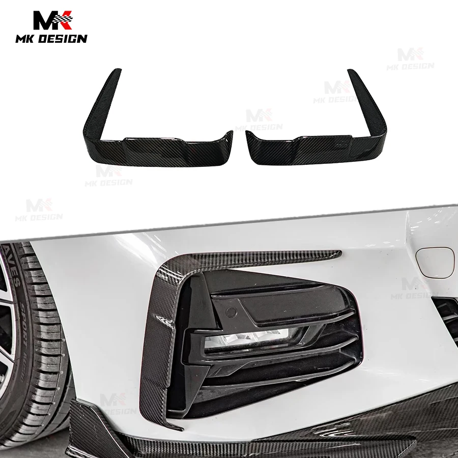 Carbon Fiber Front Bumper Upper Splitters Fog Light Cover for BMW 4 Series G22 G23 2020+ Side Splitters Upper Trims Car Styling