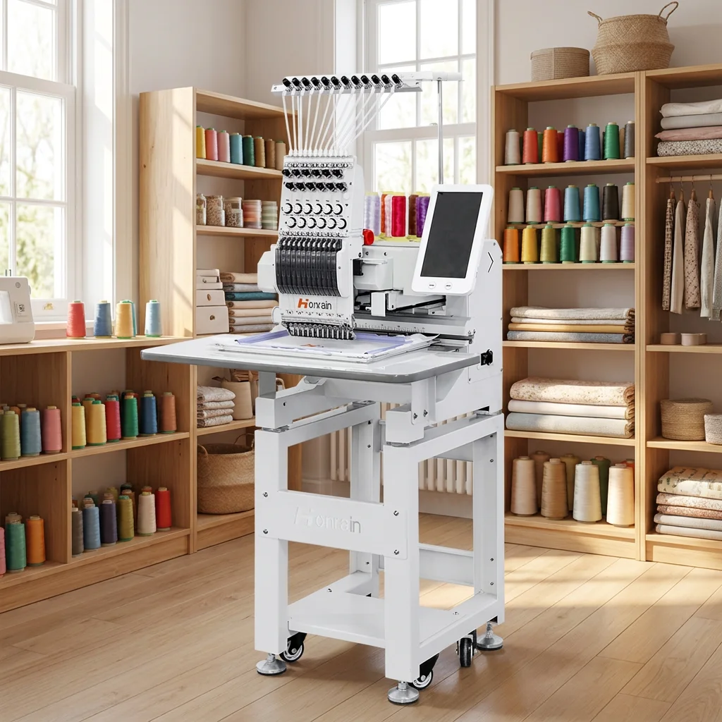 HONRAIN Best Selling Single Head Computerized Embroidery Machine 12 Multi-needle Automatic Embroidery Machine