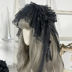 New Handmade Gothic Lolita Headwear Daily Elegant Retro Yarn Hairband Women lolita collocation Hair Accessory A