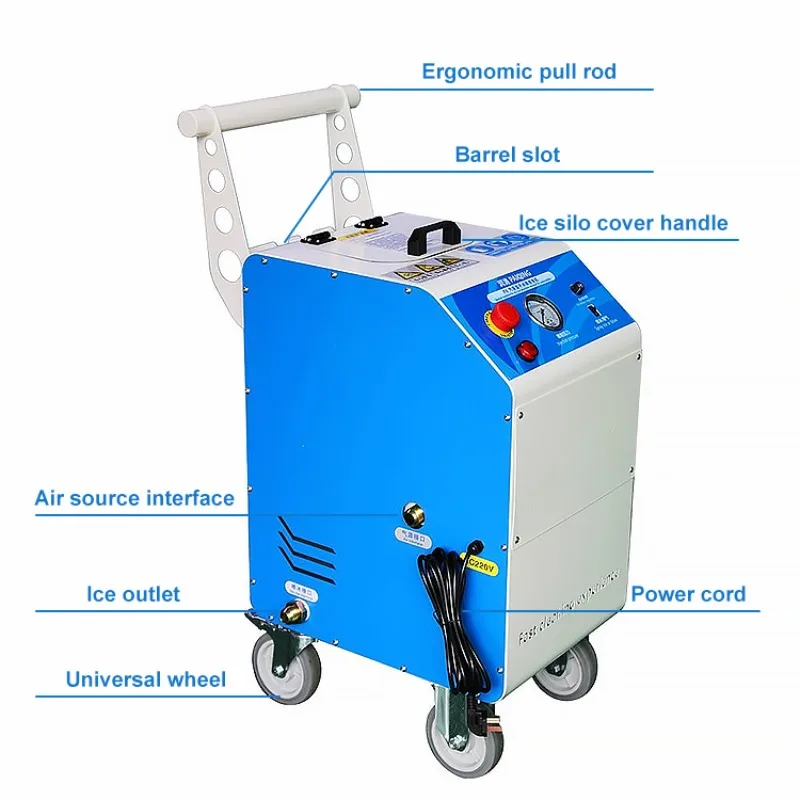 Dry Ice Blasting Machine High Efficiency Dry Ice Cleaner For Industrial Mold Oil Pollution Cleaning Equipment