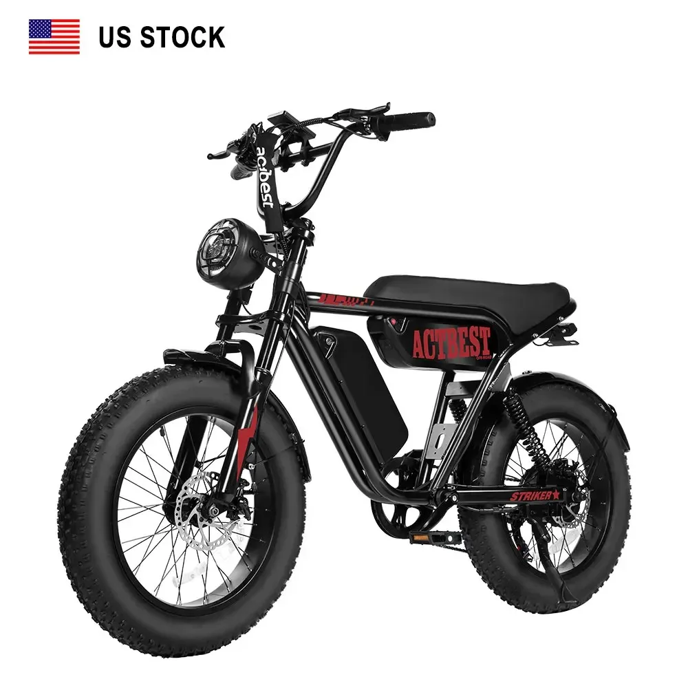 

ACTBEST Striker 48V 31.2Ah Double Battery 1500W peak Power Fat Tire Electric Mountain Bike