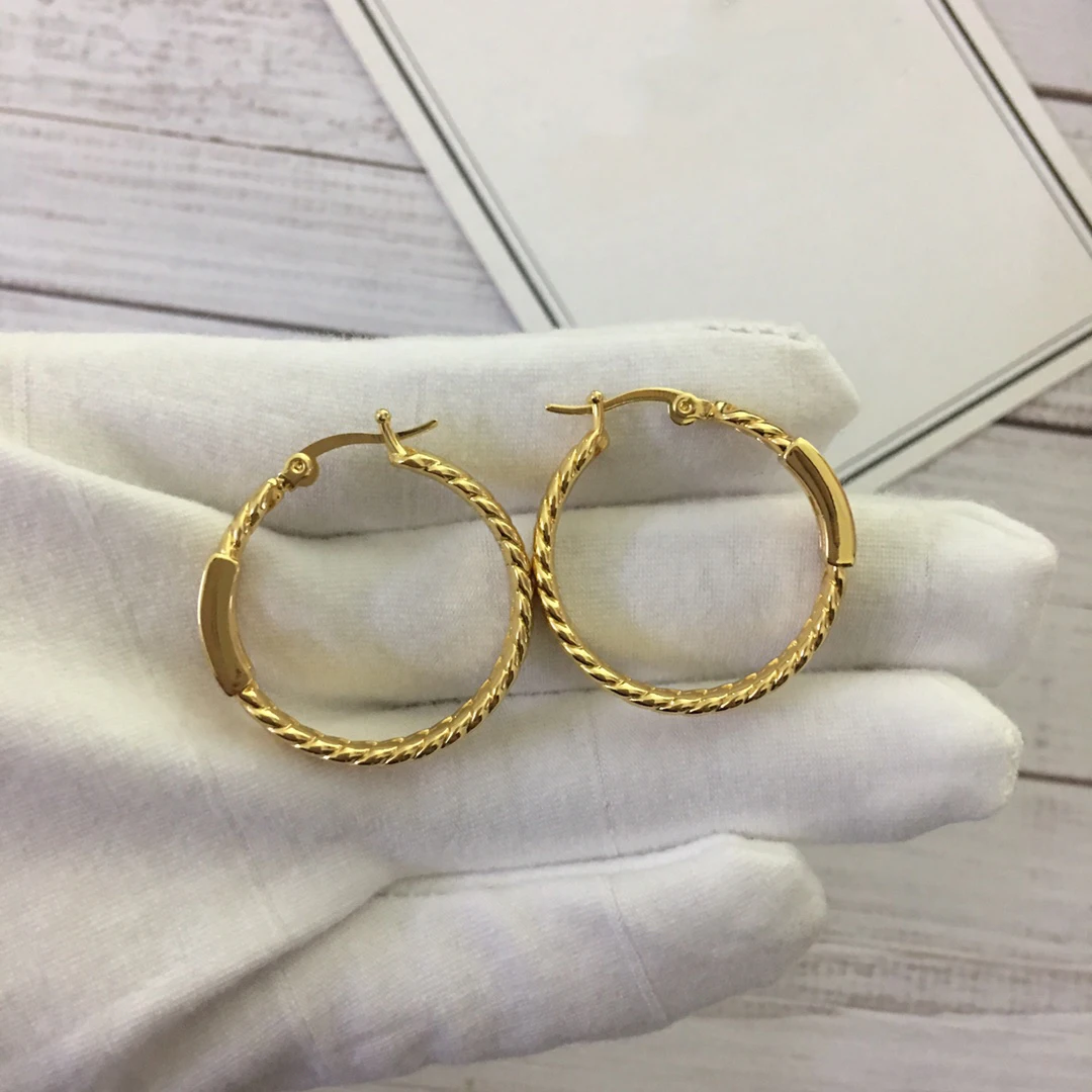 Europe Top Quality Designer Gold Big Small Circular Earrings Women Luxury Jewelry Trend