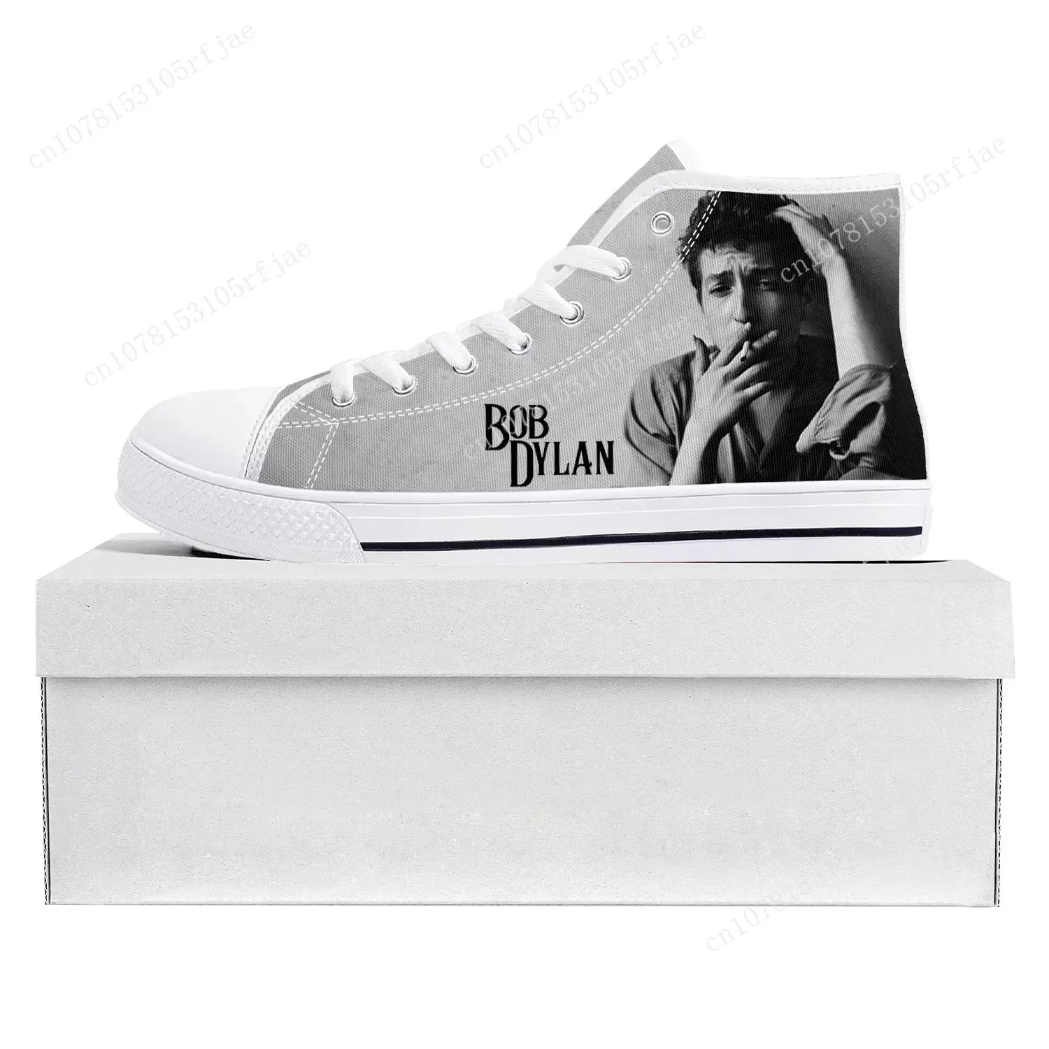Bob Dylan Rock Singer Songwriter Art High Top High Quality Sneakers Mens Womens Teenager Canvas Sneaker Couple Shoe Custom Shoe