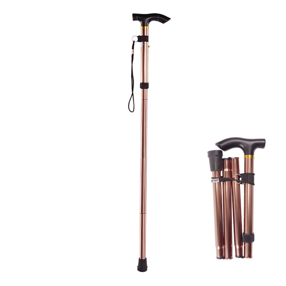 Lightweight Telescopic Trekking Stick 5-Section Strengthen Folding Canes Adjustable Portable Crutches for Adults Elderly People