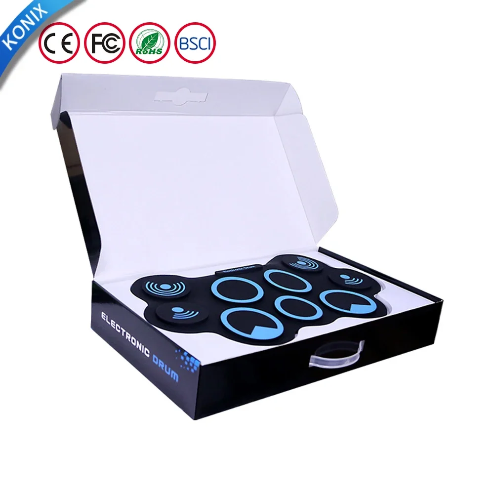 

2026 Upgraded Electric Drum Set Roll up 9 Table Drum Practice Pad Drum Sticks With Foot Pedals