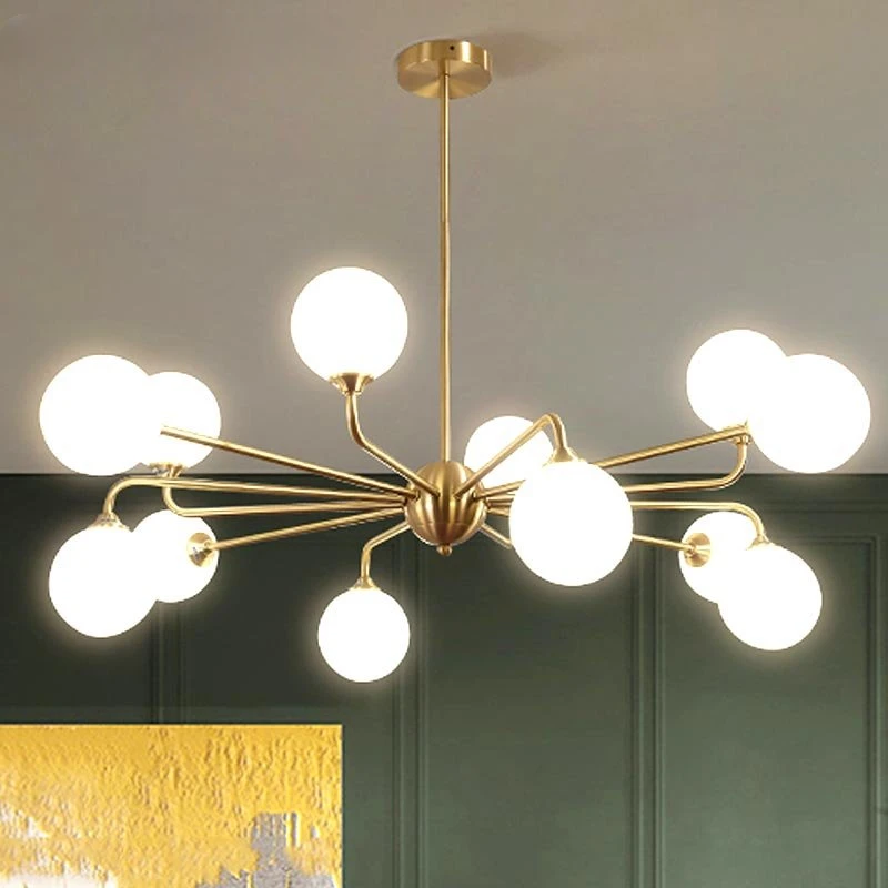 

Modern Ceiling Chandelier LED Living Dining Room Pendant Light Bedroom Cafe Kitchen Lighting Home Decor Real Copper Hanging Lamp