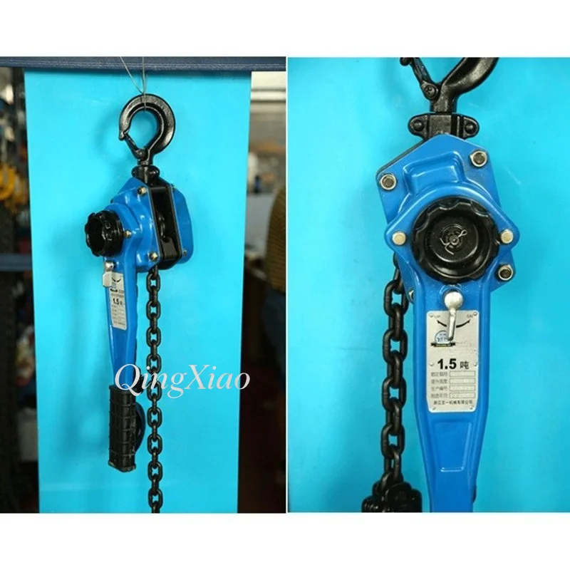 0.75T Lever Chain Hoist Hand Operated Manual Lifting Tackle Chain Type Hand Pull Block For Small Cargo Hoisting Maintenance Work - view 6