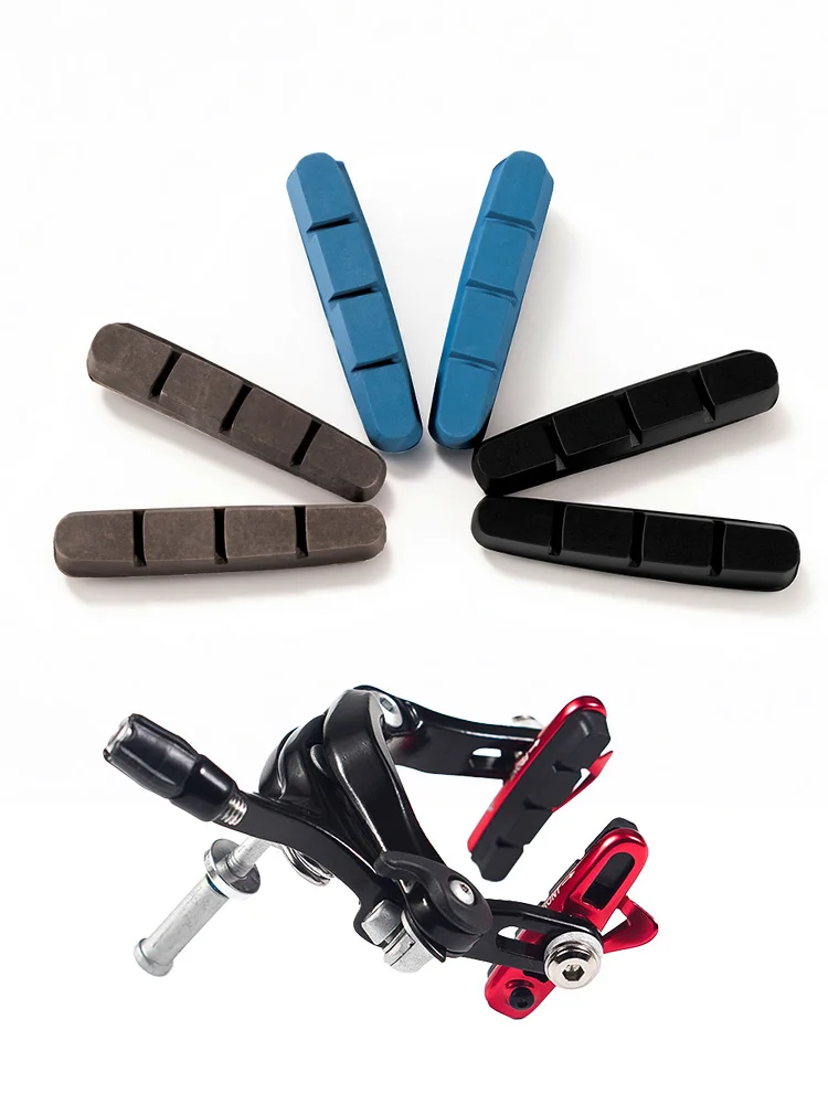 AliExpress chooee Carbon Fiber Bike Rim Brake Pads Fit Shimano, SRAM, Avid C/V Brakes 50mm Replaceable Rubber Shoe For Road & Folding & Brompton