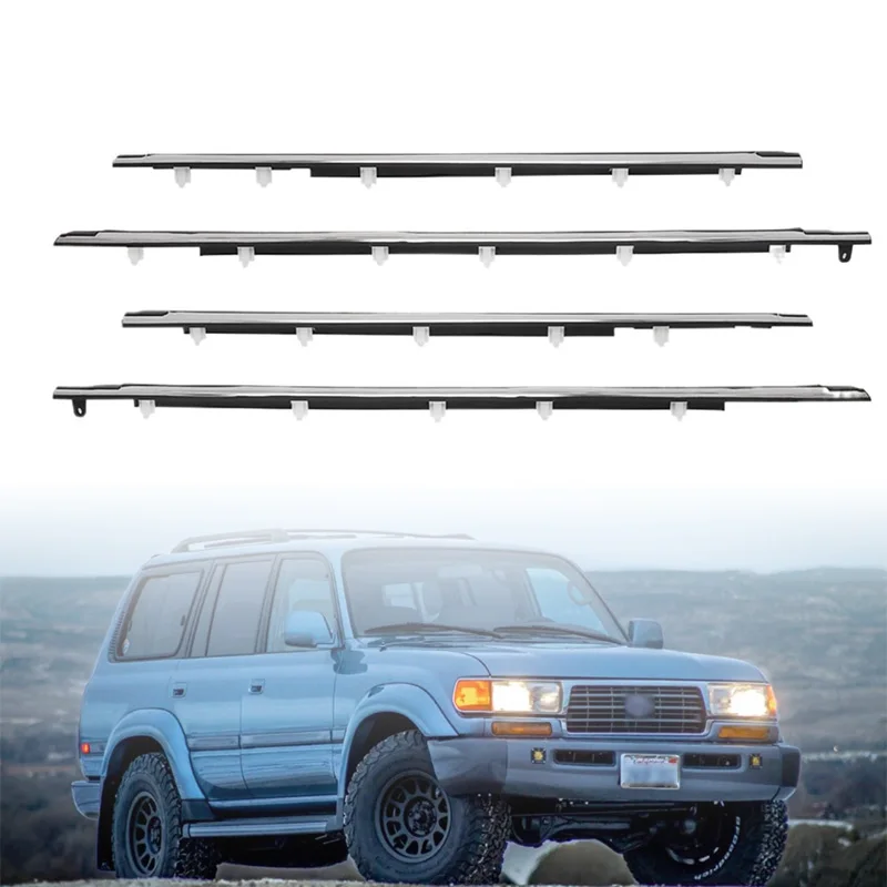 

4Pcs Window Moulding Trim For Toyota Land Cruiser LC80 FZJ80 1990-1998 for Lexus LX450 1990-1998 Weatherstrip Seal 75710-60021