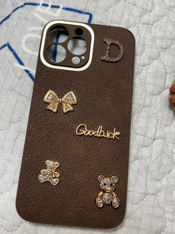 럭셔리 가죽 엠보싱 패턴 휴대폰 케이스, 아이폰 15, 14, 13, 12 프로 맥스, 패션 타이드 핫 골드 레터, 단색 커버