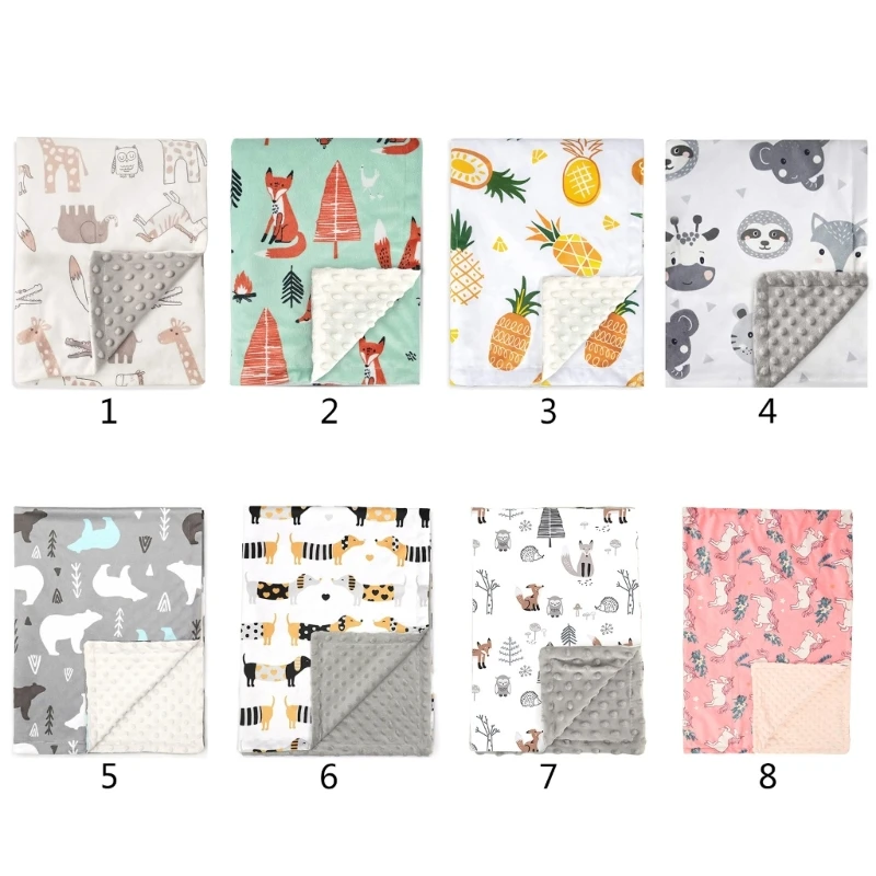 100x75 ซม.เด็กวัยหัดเดินรับผ้าห่มโยน Soft Plush Baby Swaddles Wrap การ์ตูนพิมพ์รูปแบบการออกแบบสำหรับทารก D5QA