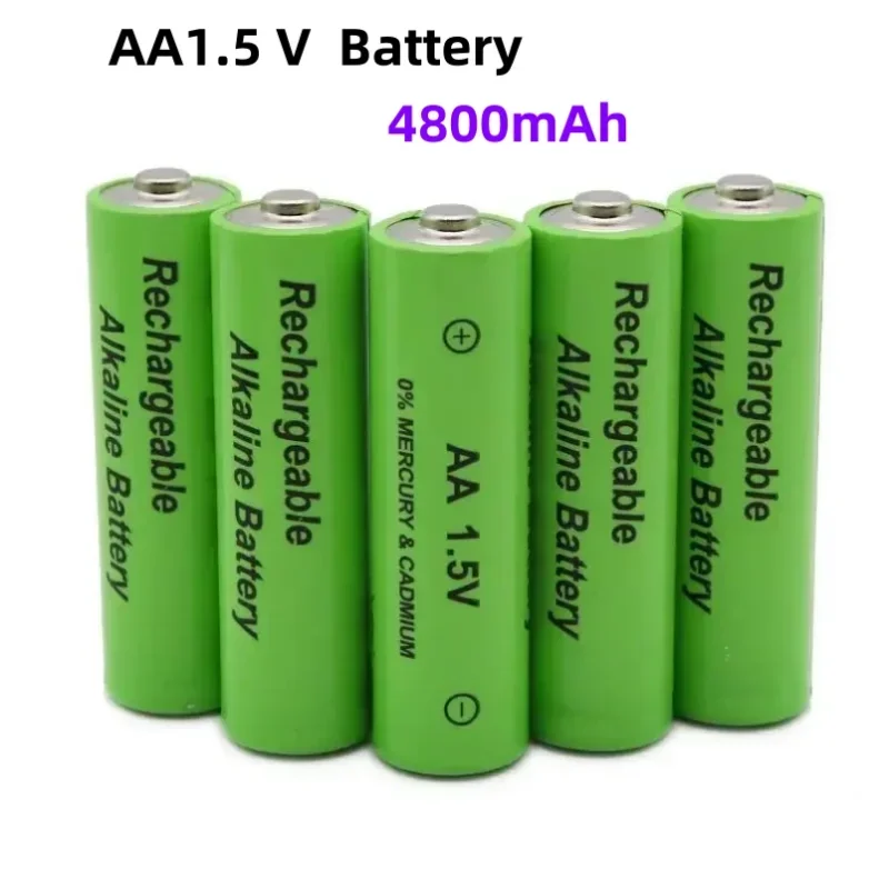 100% New Tag 4800mAh rechargeable battery AA 1.5 V. Rechargeable New Alcalinas drummey for toy light emitting diode