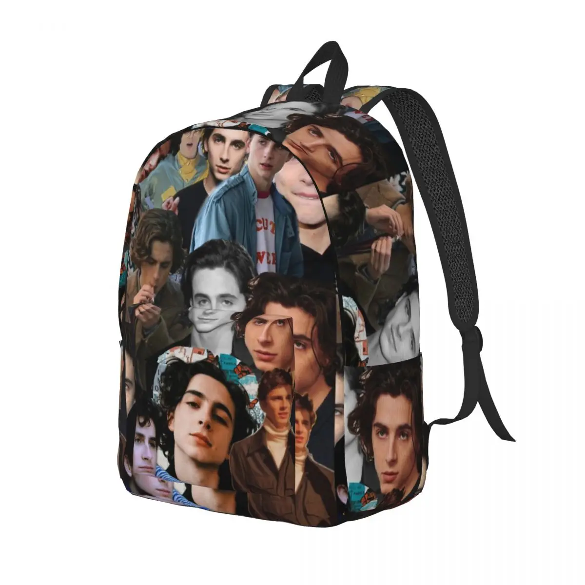 Timothee Chalamet Collage Design para homens e mulheres, mochila escolar estudantil, mochila de lona, faculdade elementar ao ar livre