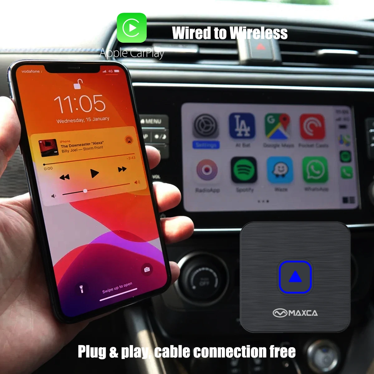 Maxca Smart Box Upgrade Factory Wired Carplay to Wireless For Mazda 3 CX3 CX5 CX50 CX60 CX90