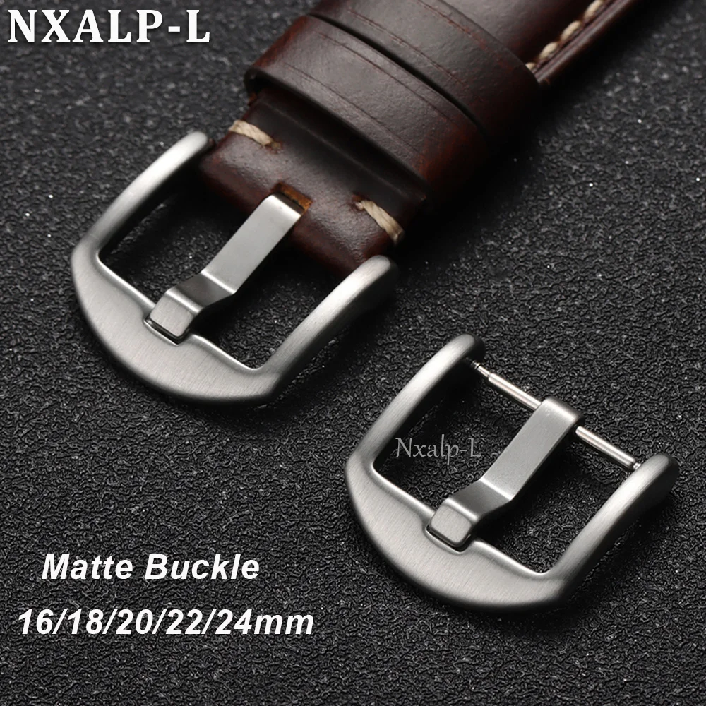 Metal Watch Band Buckle 16mm 18mm 20mm 22mm 24mm Matte Pin Clasp Watch Strap Silver Black Stainless Steel Clasp Watch Buckles