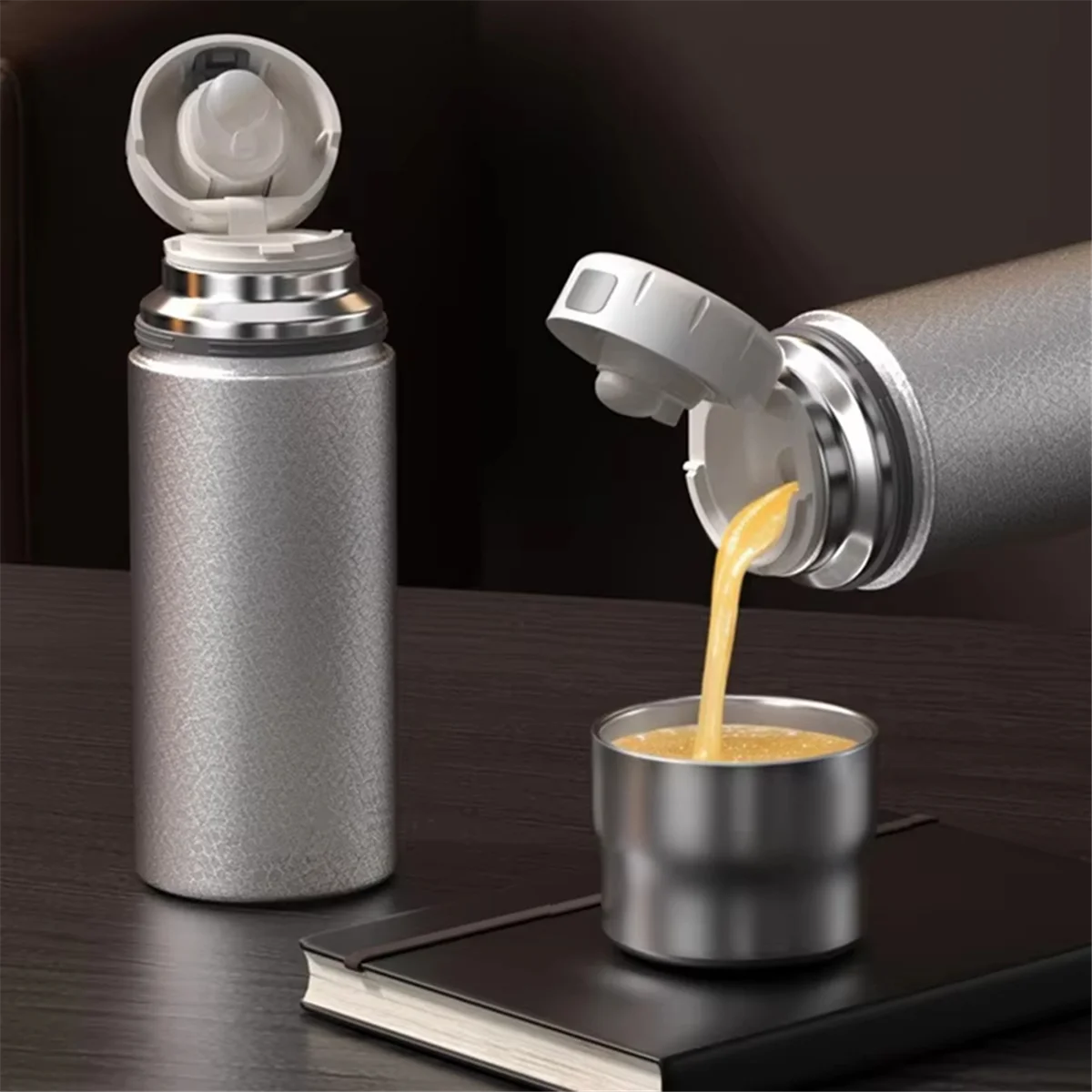 Y31A -Up Lid Thermal Double Wall Coated Titanium Stainless Steel Insulated 480ML Thermal Tea Infuser Bottle Cup Coffee Mug
