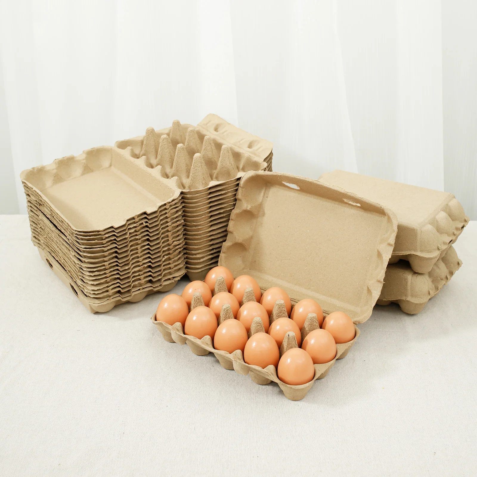 30/20pc Egg Cartons Egg Paper Container Anti-collision Reusable 12/15Eggs Thickened Paper Box for Home Kitchen Farm Eggs Storage