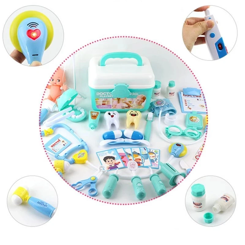 2023 Doctor Set for Kids Pretend Play Girls Role-playing Game Hospital Accessorie Medical Kit Nurse Tools Bag Toys Children Gift