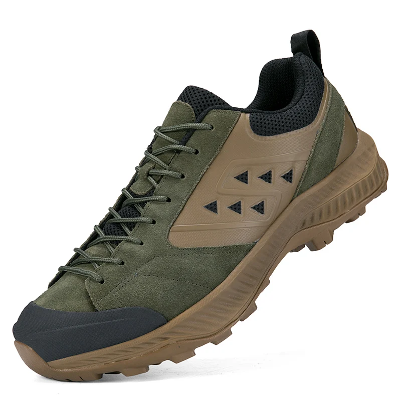 HIKEUP-Zapatillas deportivas de cuero para hombre y mujer, zapatos de Trekking, senderismo, escalada, diseñador de lujo, talla grande