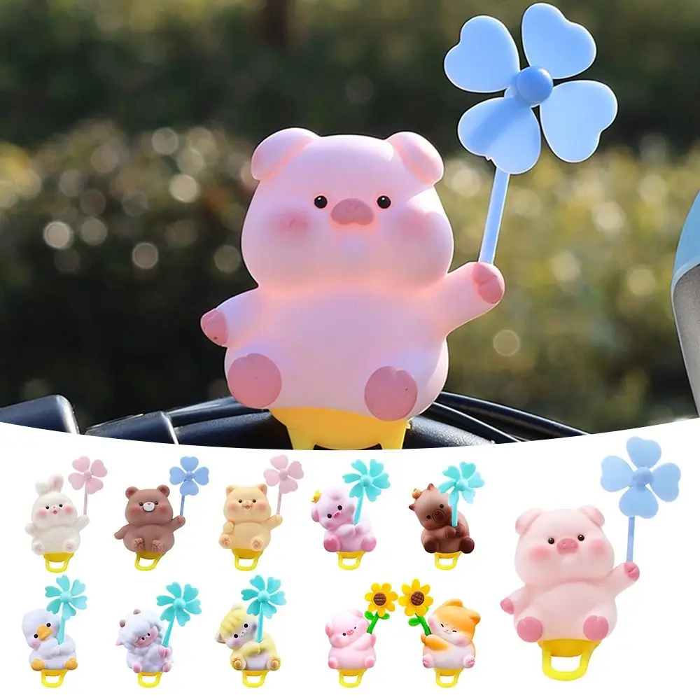 Cartoon Wind Broken Rubber Bicycle Cute Little Pink Pig Capibara Capibara Bicycle Handlebars Ornaments Motorcycle Decoration