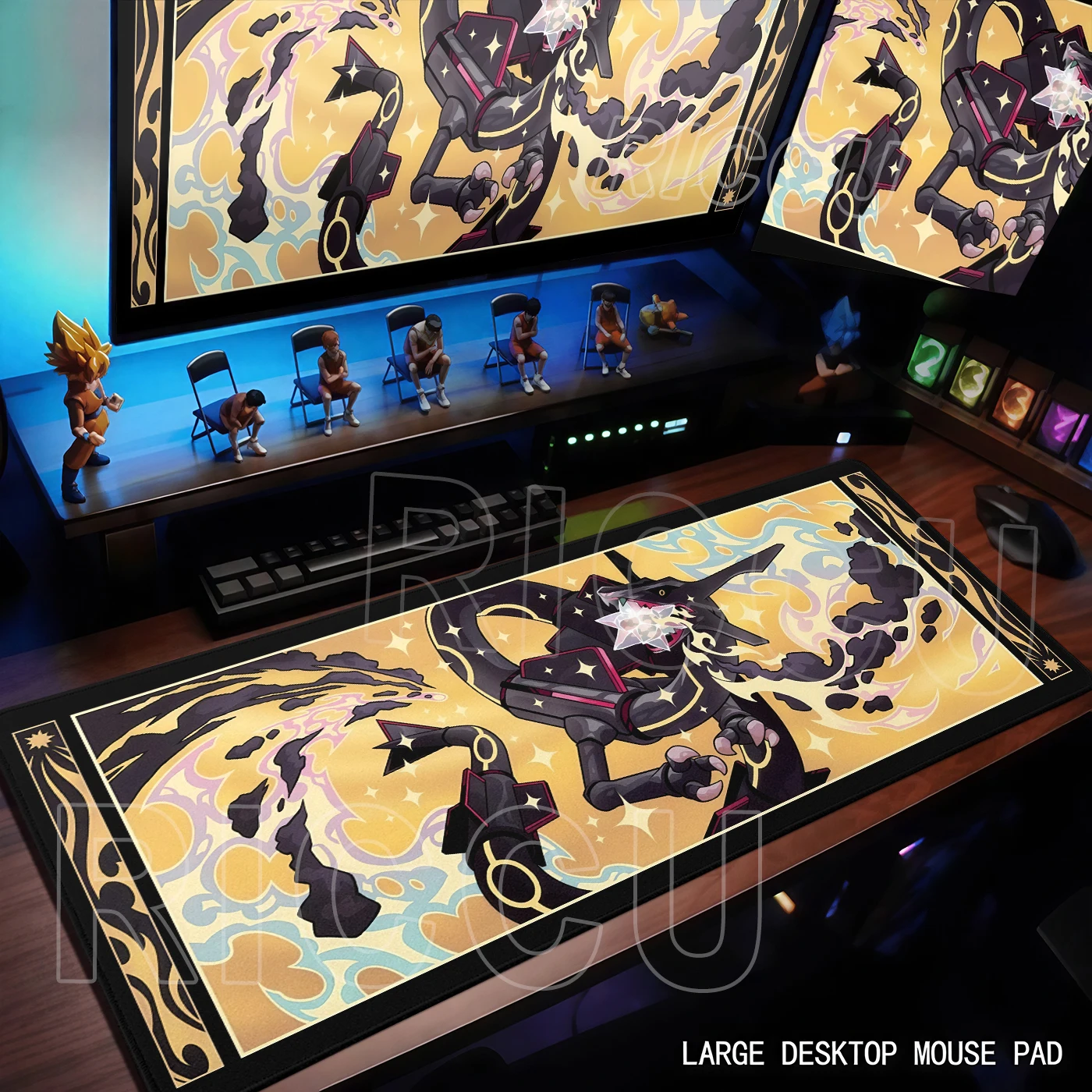 Pokemon Mouse Pad Gamer Large Pc Gaming Accessories Speed Keyboard Rubber Lock Edge DeskMat Gengar Ho Oh Rayquaza Eevee Mousepad