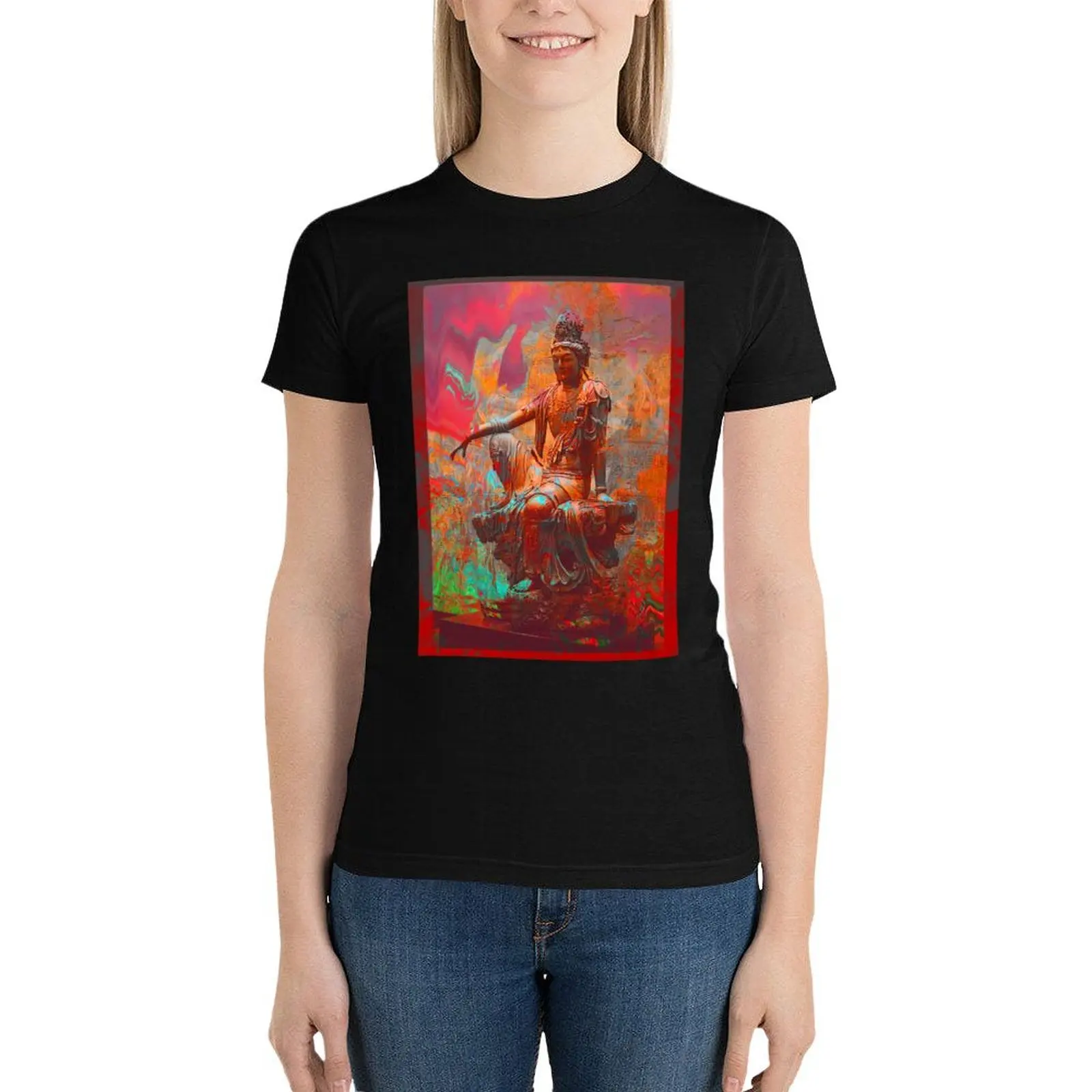 

Quan Yin T-Shirt plus size tops oversized white t-shirt dress for Women sexy