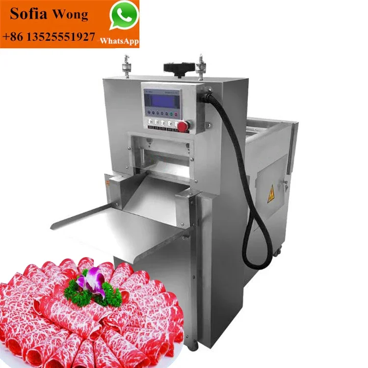 2024Full Automatic Frozen Meat Slicing Machine / Meat Slicer /sausage bacon beef Mutton Slicing Cutting Machine