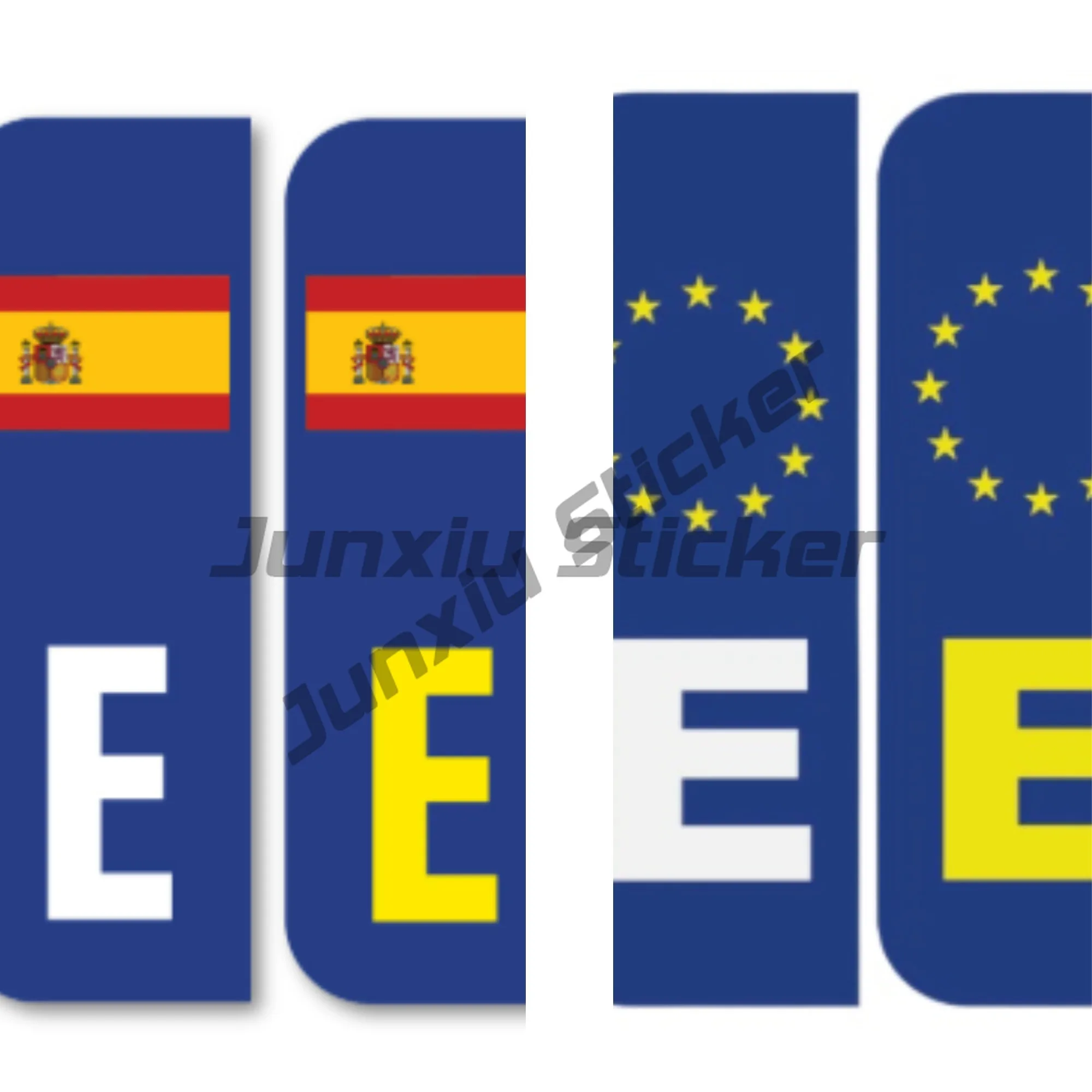 

E Spanish Flag Car Number Plate Vinyl Stickers