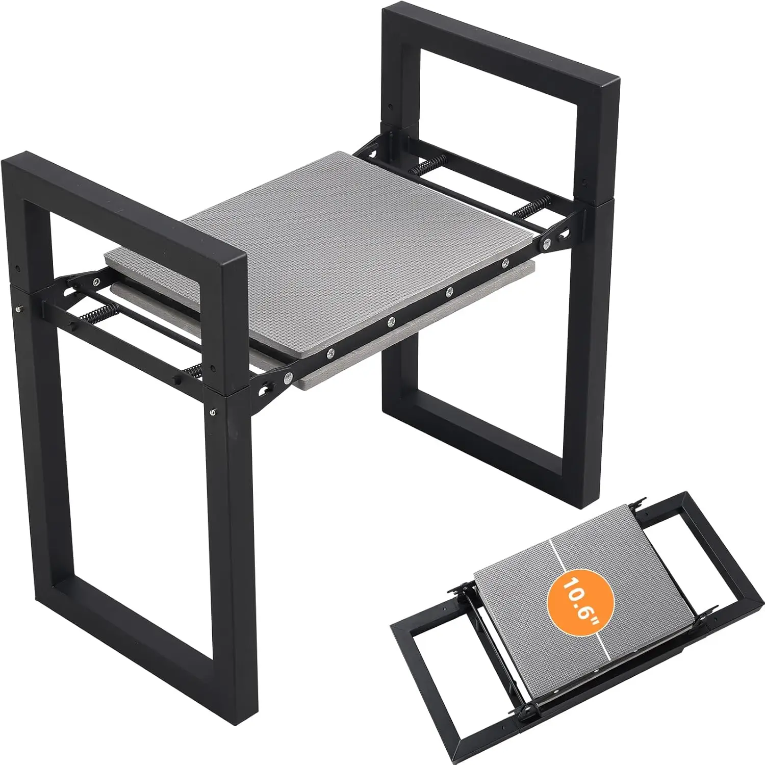 Heavy Duty Garden Kneeler and Seat, 500lbs Capacity, Anti-Tip Stool with Wide Kneeling Pad for Seniors