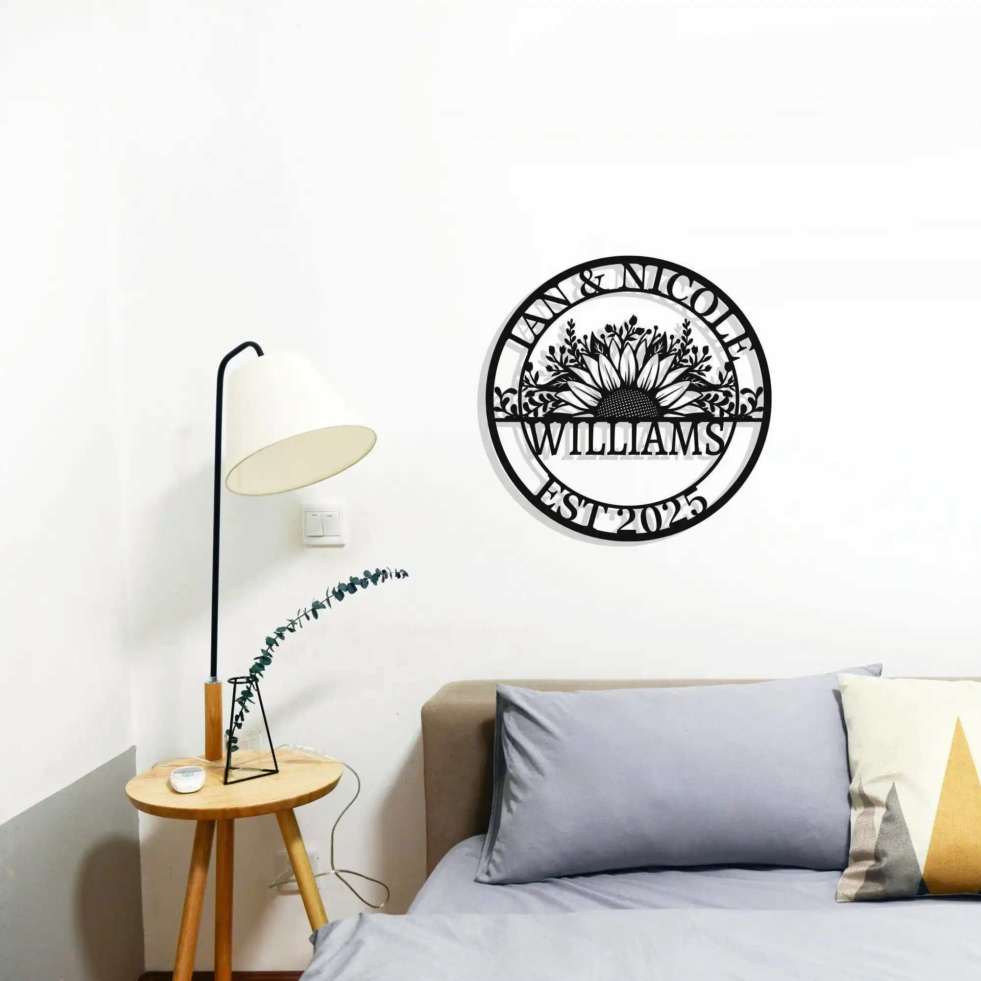 Personalized Wedding Sign Gifts Custom Last Name Established Sign Family Name Metal Wall Art