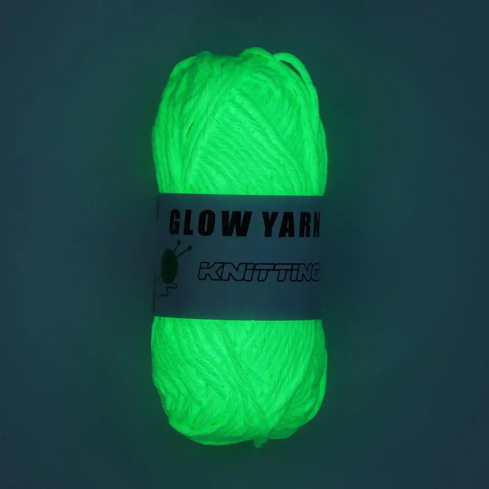 Polyester Sewing Weave Glow in the Dark Hand Knitted Knitting Wool Luminous Chunky Yarn