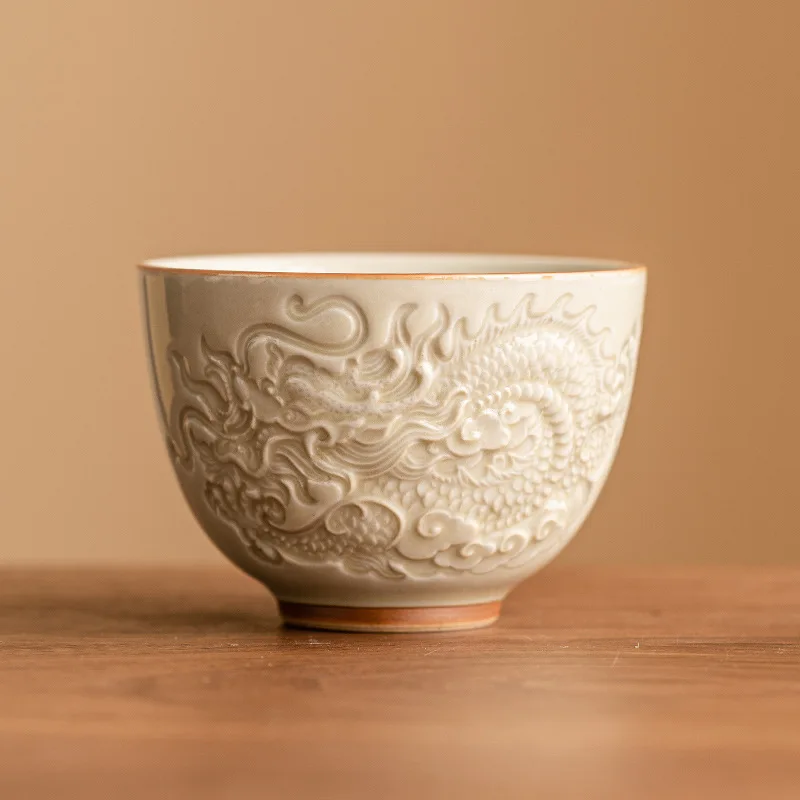 Chinese Dragon Yellow Porcelain Cups Beautiful Tea Set Teaware for Tea Ceremony Green Teacup Lily Deng's Store