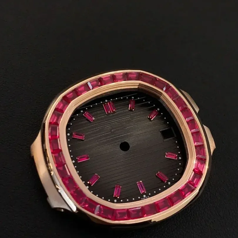 Mostrador Premium NH34 RLX - Numerais Roma, Opções de Escala de Rubi/Preta, 28,5 mm, Compatível com Movimentos NH35/NH36