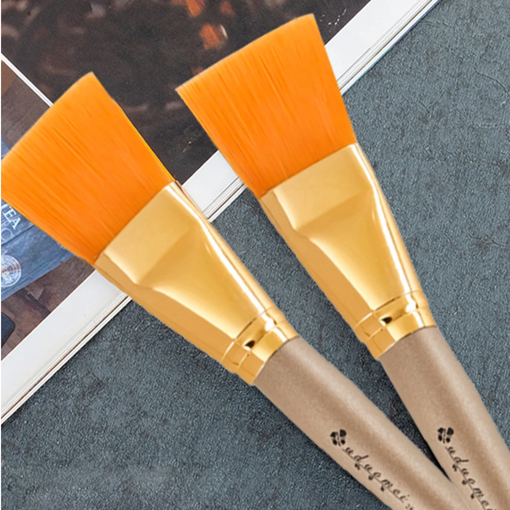 

2 Pcs Mask Brush Facial Face Applicator Make up Mud Wooden Handle for Soft Brushes