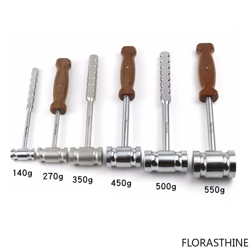 Bone Hammer 140/270/350/450/500/550g Orthopedic Instrument with Wood Gummy Handle Stainless Steel Handle