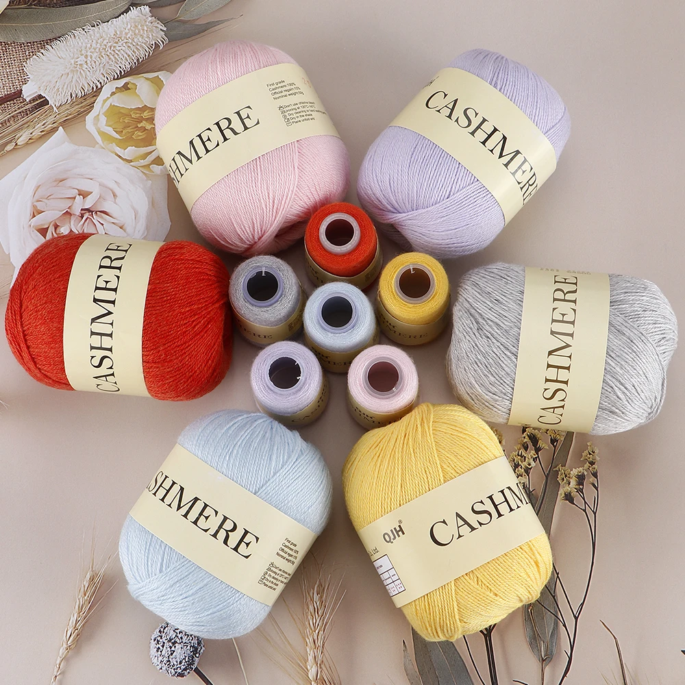 6pcs Cashmere Yarn, Crochet Hand-knitted Cashmere Knitting QJH Wool Yarn, Scarf Hand-Weaving  Sweater Wool Ball Thread Yarn