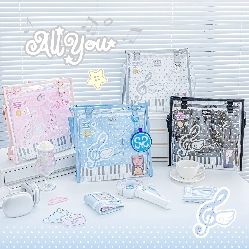 Transparent PVC Cute Storage Bag Creative Design Ita Bags for Girls Large Capacity Fans Supplies Case for Concert Fan Meeting