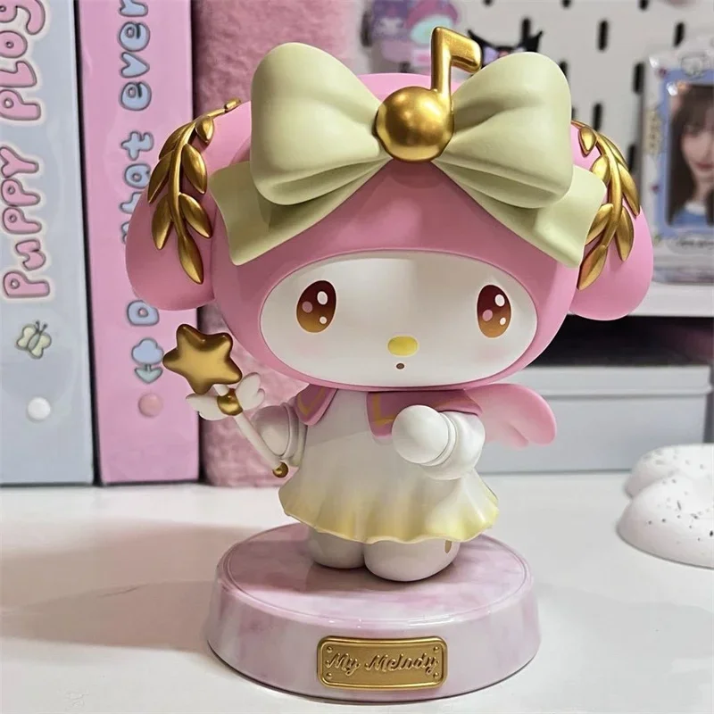 

Genuine Sanrio Family Girl Series Music God Style My Melody Kuromi Handmade Model Pvc Peripheral Desktop Decoration Girls Gift