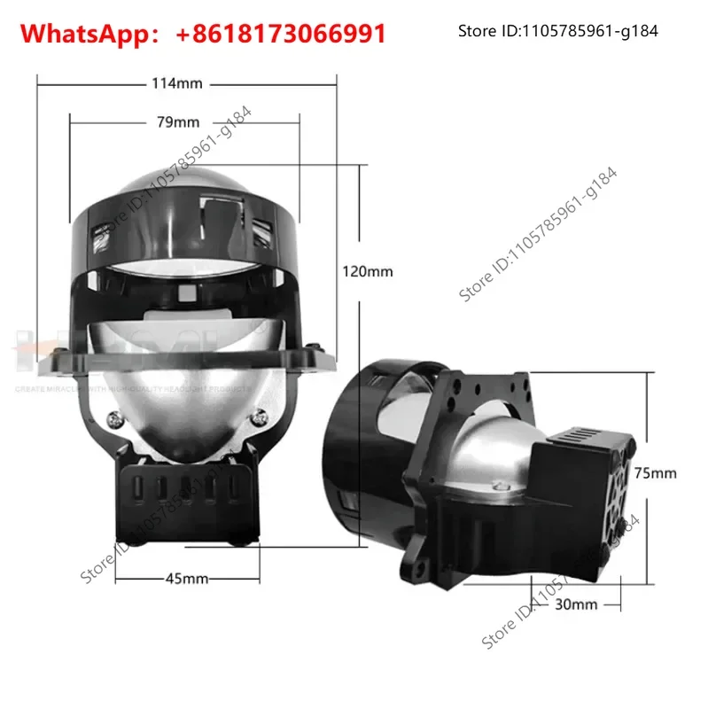 Car Bi LED dual lens headlight 55w high brightness spotlight 3-inch non-destructive installation H4 modified headlight