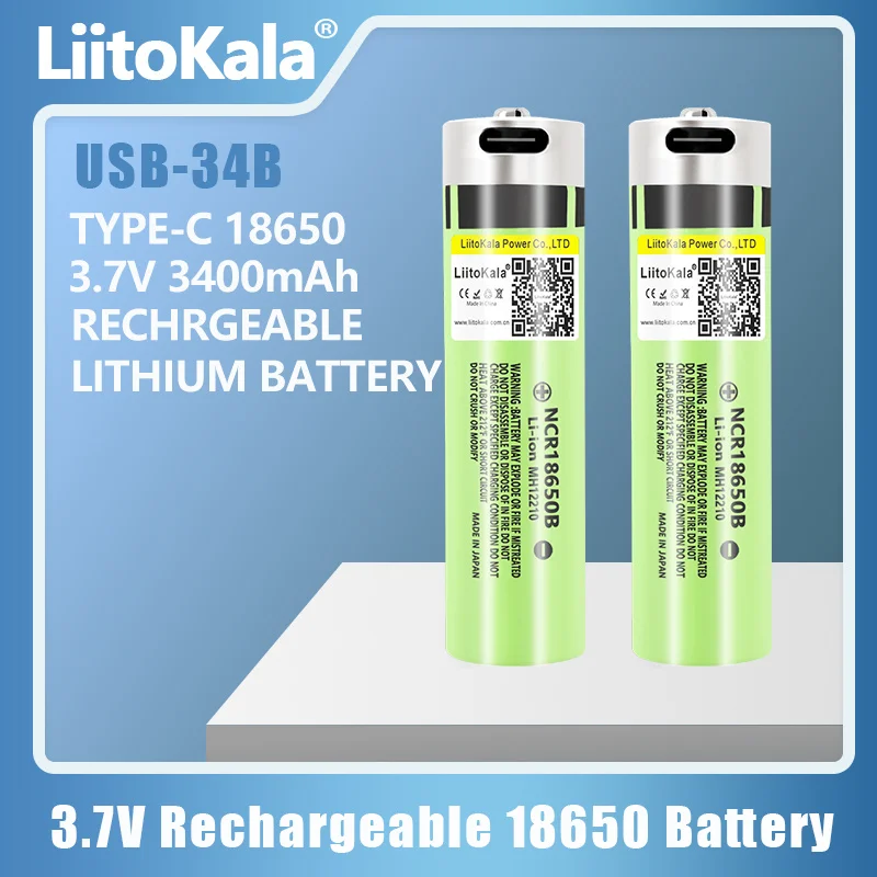 1-30 sztuk LiitoKala USB-34B NCR18650B akumulator na USB 18650 3400mAh 3.7V z PCB dla latarki samochody zabawkowe radia bateria