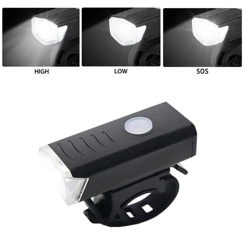 Bike Front Lights USB LED Rechargeable Waterproof Mountain Headlight Warning Light Bike Bicycle Safety Cycling Accessories Z0W5