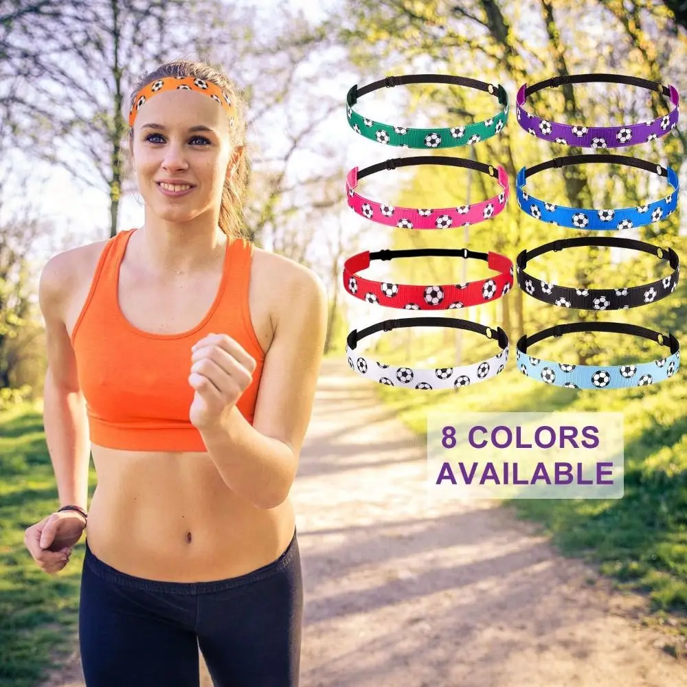 

1pcs New No Slip Football Headband Stretch Elastic Adjustable Sports Sweatband Football Printed Yoga Hair Band Girls