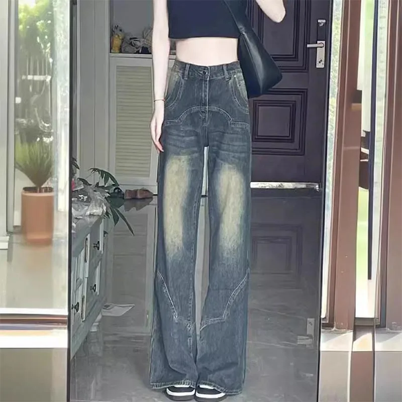 

Джинсы больших размеров с высокой эластичностью Wasit для женщин, осеннее новое поступление, джинсы полной длины сине-серого цвета, женские уличные повседневные джинсовые брюки